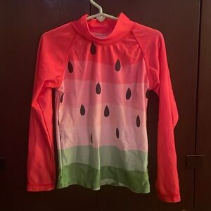 🍉 Swim Shirt L/S Size 6 Kids- Super cute with watermelon all over! EUC
